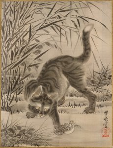 Chat attrapant une grenouille, vers 1887