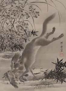 Renard attrapant un oiseau, vers 1887