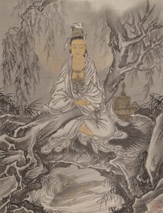 Kannon en robe blanche - Kawanabe Kyosai