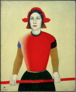 Fille avec bâton rouge - Kazimir Severinovich Malevich