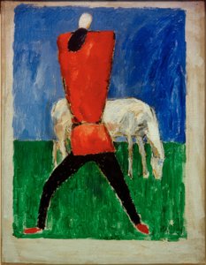 Homme et cheval - Kazimir Severinovich Malevich