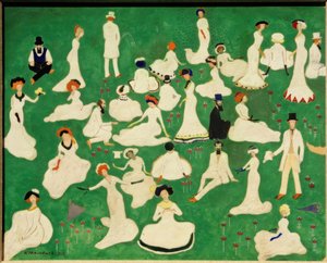Repos (Société avec chapeaux haut-de-forme) - Kazimir Severinovich Malevich
