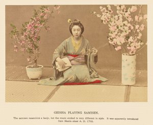 Geisha jouant du Samisen - Kazumasa Ogawa