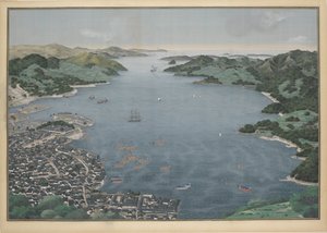 Vue de la baie de Nagasaki, vers 1833 - Keiga Kawahara