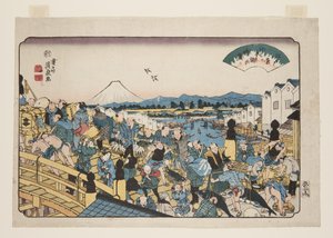 Temps clair à Nihonbashi (Nihonbashi no seiran) (estampe sur bois en couleur) - Keisai Eisen