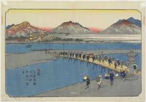No.11 : Port de ferry sur la rivière Kanna près de la station Honjo, 1830-1844