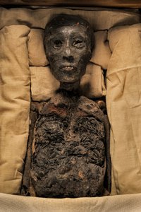 Momie du roi Toutankhamon, mm7864 ; 18ème dynastie ; Nouvel Empire ; le Musée égyptien ; Le Caire ; Égypte, 2005 (photo)