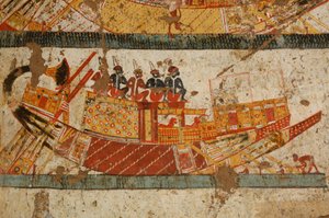 Scène de bateau nubien, Pharaons noirs, Nubiens, Égypte, Louxor, Tombe de Huy, Vice-roi de Ku..., 2007 - Kenneth Garrett