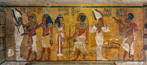 Peinture murale dans la tombe du roi Toutankhamon, Égypte, Nouvel Empire, Toutankhamon, Vallée des Rois