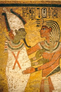 Peinture murale dans la tombe du roi Toutânkhamon; Égypte; Nouvel Empire; Toutânkhamon; Vallée des Rois