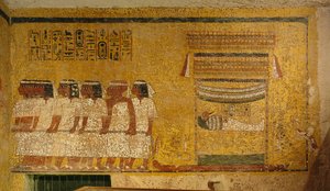 Peinture murale dans la tombe du roi Toutankhamon; Égypte; Nouvel Empire; Toutankhamon; Vallée des Rois - Kenneth Garrett