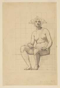 Étude de nu pour "La Vie Active," Lunette dans le bâtiment administratif, Oberlin College, Oberlin, OH - Kenyon Cox