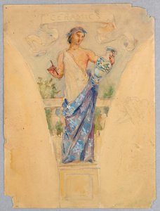 Personnification de "Céramiques," étude pour le dôme du bâtiment du fabricant, Exposition universelle de Chicago, IL - Kenyon Cox