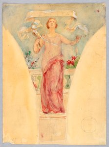 Personnification de "Textiles," étude pour le dôme du bâtiment des fabricants, Exposition universelle de Chicago, IL