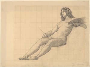 Étude de nu féminin allongé pour "Peinture"