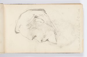 Page de carnet de croquis : Homme avec barbe de profil