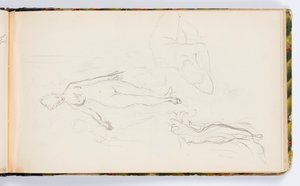 Page de carnet de croquis : Figures féminines nues - Kenyon Cox