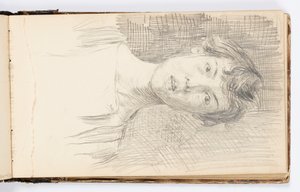 Page de carnet de croquis : Autoportrait