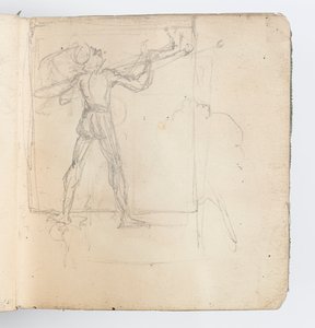 Page de carnet de croquis : Esquisse de figure en bas