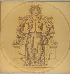 Étude pour "Rectitude," Lunette au palais de justice du comté de Hudson, Jersey City, NJ - Kenyon Cox