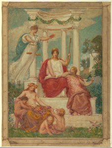La bienfaisance de la loi, conception pour une fresque au palais de justice du comté d