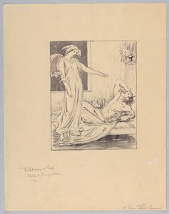 "La Bénédiction du sommeil," étude pour une affiche pour le composé de céleri de Paine - Kenyon Cox