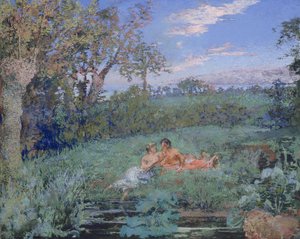 Les amoureux sur la rive, vers 1910-20
