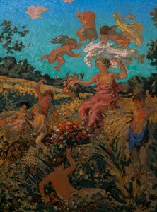 Le triomphe de Bacchus (Festival pastoral) Diptyque - Ker Xavier Roussel