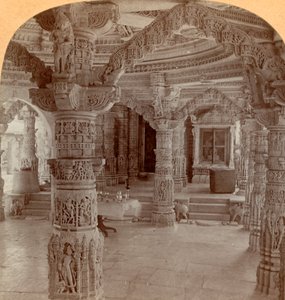 Intérieur, Temple Dilwara, Mont Abu, Inde, 1901