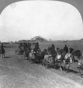 Train de transport militaire japonais, Mandchourie, 1906 - Keystone View Company