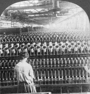 Salle de filature, Philadelphie, Pennsylvanie, États-Unis, fin 19e ou début 20e siècle