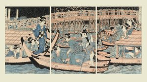 Se rafraîchir près du pont de Ryogoku - Kikugawa Eizan