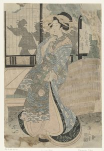 Courtisane Oi de la maison Ebiya (Reeks schoonheden uit de lusthuizen) (Seiro bijin soroi) - Kikugawa Eizan