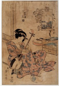 Art japonais : musicien - Kikukawa Eizan