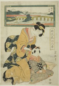 Lueur du soir à Seta (Seta sekisho), de la série "Huit Vues à la Mode d