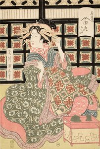 Estampe Ukiyo-e de Courtisane par Eizan, c.1810 - Kikukawa Eizan