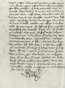 Lettre du roi René d