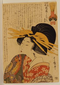 Courtisane levant sa manche - Kitagawa Utamaro