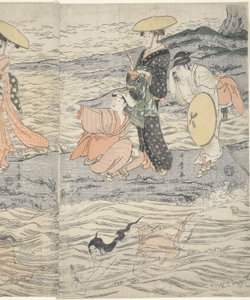 Plongeurs de coquillages Awabi à Enoshima - Kitagawa Utamaro