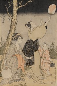 Attraper des lucioles sous un saule à gauche, c. 1796-1797 - Kitagawa Utamaro