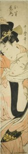 Choemon porte Ohan sur son dos - Kitagawa Utamaro