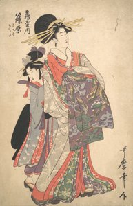 Courtisane, Shinohara et Kamuro de Tsuruya, fin du XVIIIe siècle