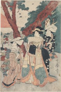 Plage de Futamigaura au Nouvel An - Kitagawa Utamaro