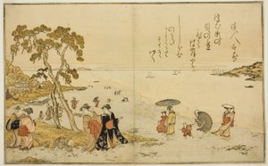 Ramassage de coquillages à marée basse, du livre illustré "Cadeaux de la marée basse"