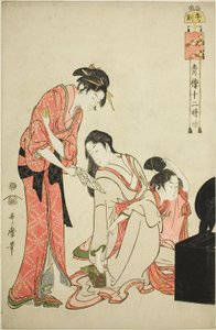 Heure du cheval (Uma no koku), de la série "Douze heures à Yoshiwara (Seiro juni toki tsuzuki)" - Kitagawa Utamaro