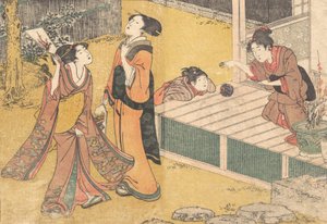 Jeux du Nouvel An, du livre imprimé Fleurs des Quatre Saisons Shiki no hana