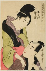 Ohatsu et Tokubei, de la série "Motifs à la mode dans le style Utamaro"