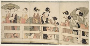 Sur et sous le pont de Ryogoku - Kitagawa Utamaro