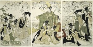 Parodie de Minamoto no Yoritomo libérant des grues à Yuigahama