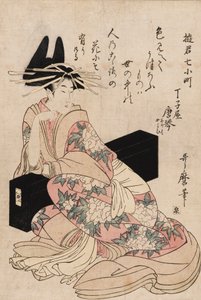 Estampe - La courtisane Chojiya Karakoto, 18e siècle - Kitagawa Utamaro